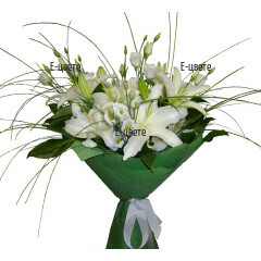 Delivery of a bouquet of white flowers to Bulgaria