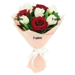 Send beautiful bouquet of roses and tulips to Bulgaria