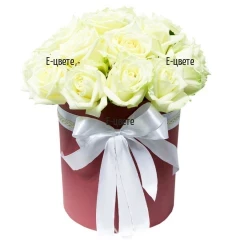 Send white roses in a special flower box
