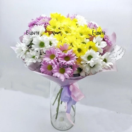 Bouquet of chrysanthemums in different colors