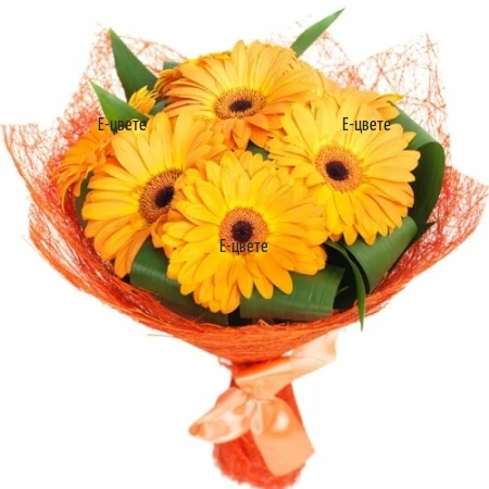 Delivery of a bouquet of orange gerberas to Bulgaria