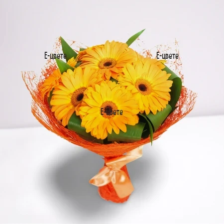 Поръчка на букет от оранжеви гербери