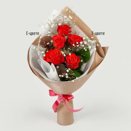 Send a romantic bouquet of red roses.