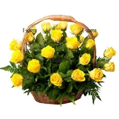 Доставка на кошница с жълти рози