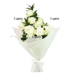 Send 11 white roses to Bulgaria