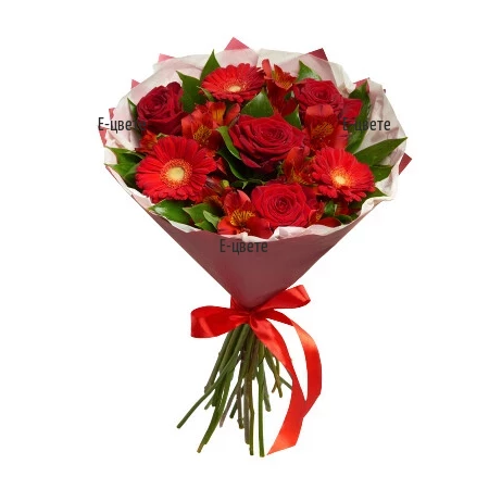 Delivery of a romantic bouquet of roses
