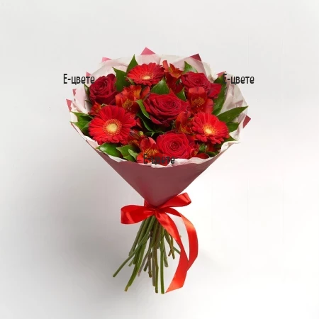 Доставка на романтичен букет от рози
