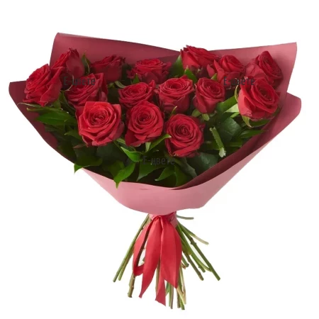 Flower delivery to Bulgaria 15 roses bouquet