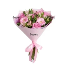 Send pink flowers bouquet Iveta to Bulgaria