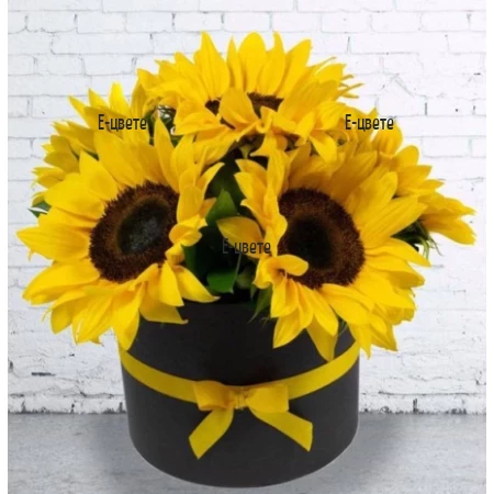 Order an arrangement of sunflowers in a flower box