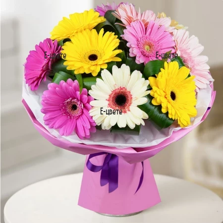 Send to Bulgaria a bouquet of 11 colorful gerberas