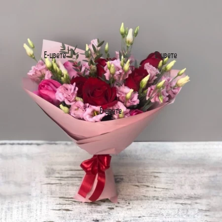 Delivery of a bouquet of roses and eustomas in Sofia