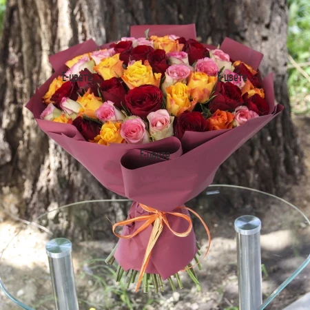 Delivery of a bouquet of 51 colored roses to Varna