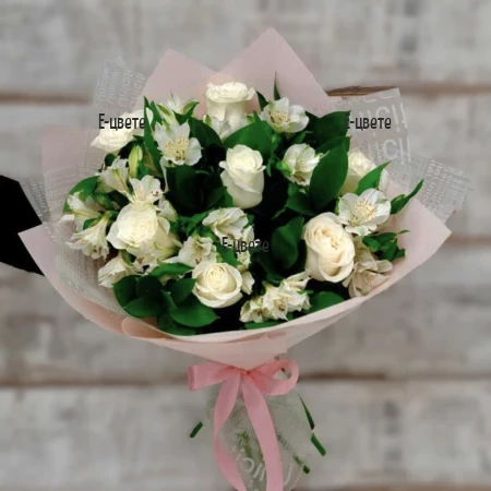 Delivery of a delicate bouquet of white flowers to Bulgaria