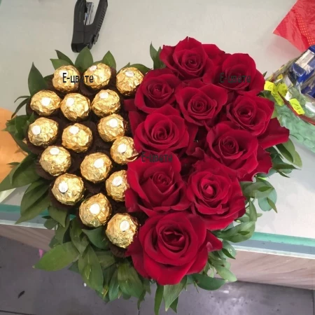 Delivery of Heart of Chocolates and Roses