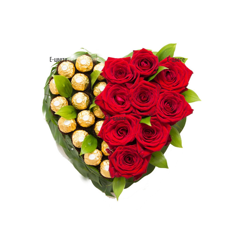 Delivery of Heart of Chocolates and Roses
