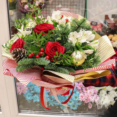 Онлайн поръчка на коледен букет за родители