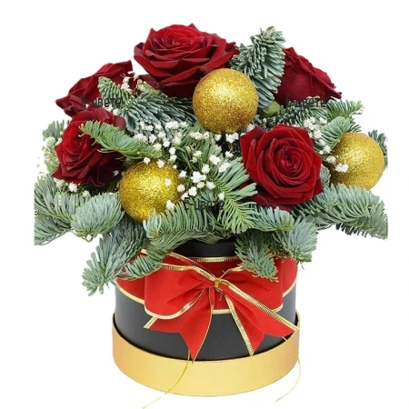 Онлайн поръчка на кутия с цветя за Коледа за софия