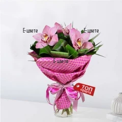 Flower delivery - pink bouquet of  orchids