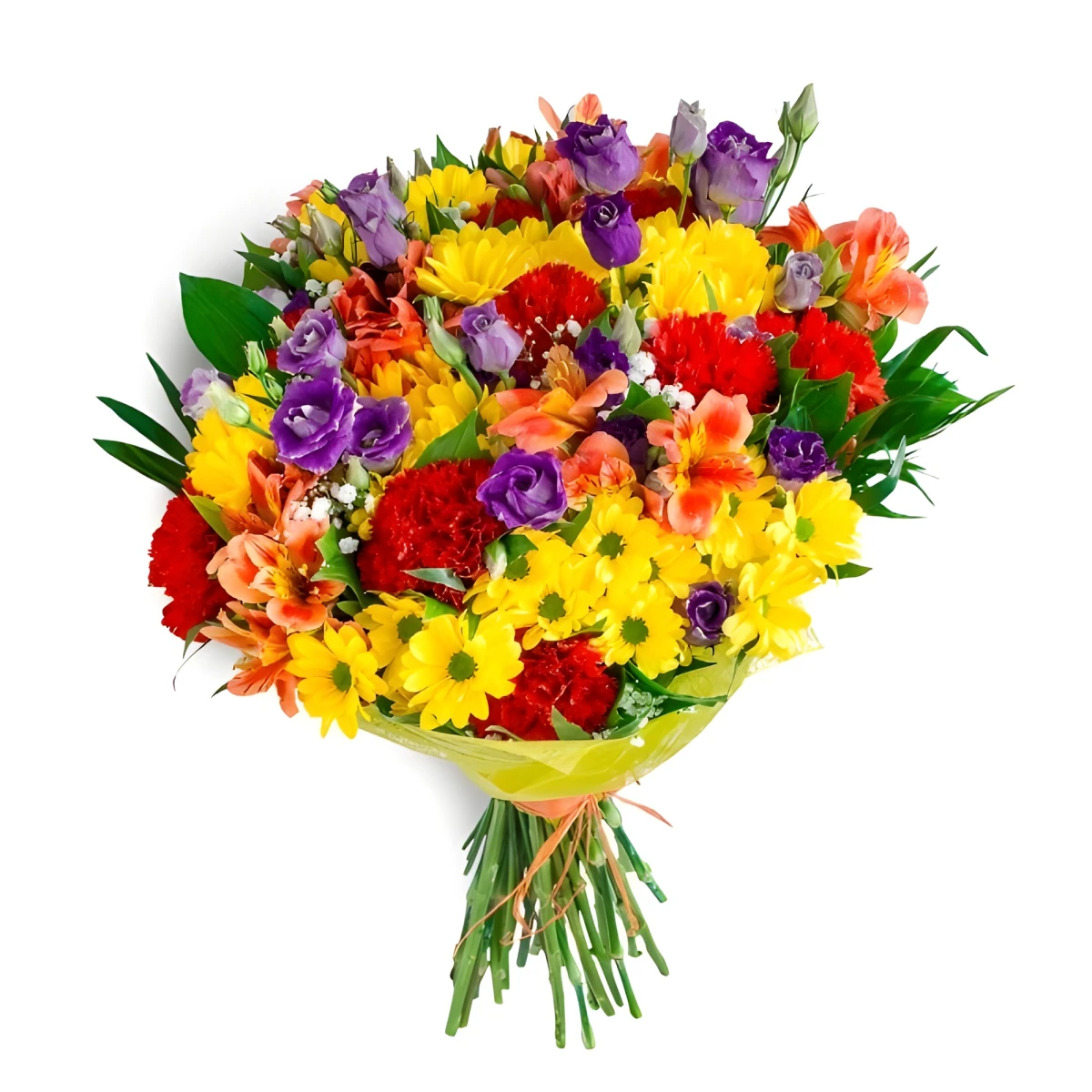Bouquet with Chrysanthemums and Carnations - send to Bulgaria