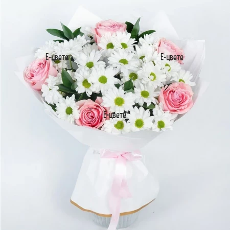 Send flowers to Sofia - a bouquet of roses and chrysanthemums