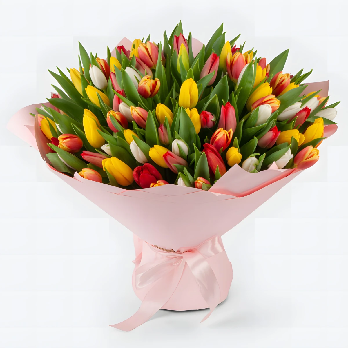 Senda bouquet of 101 tulips - Rainbow