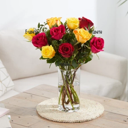 Send a bouquet of pink and red roses.