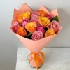 Bouquet of 15 multicoloured roses