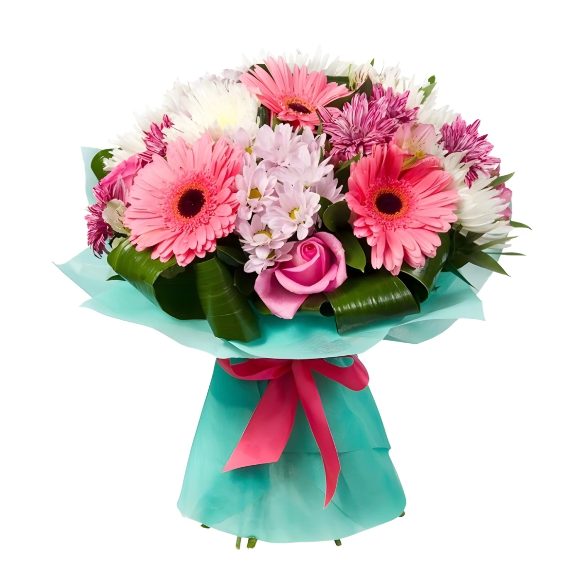 Gerberas, chrysanthemums and roses