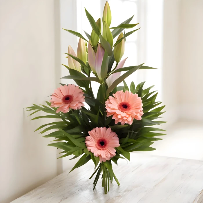 Pink Gerbera and Lily Bouquet with Same-Day Delivery