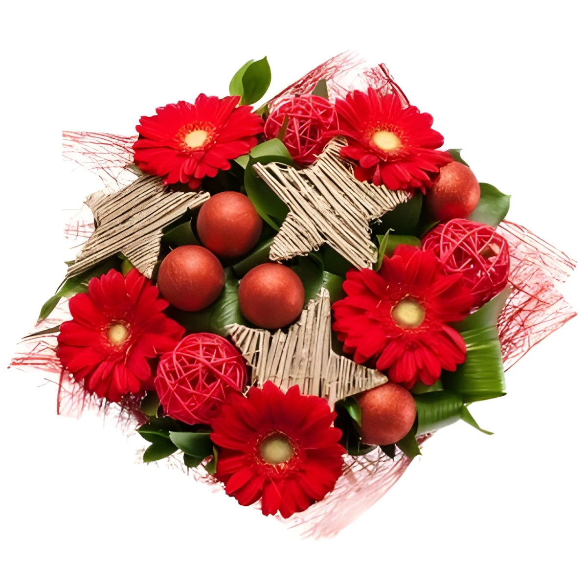 Flower delivery - Christmas bouquet of gerberas.