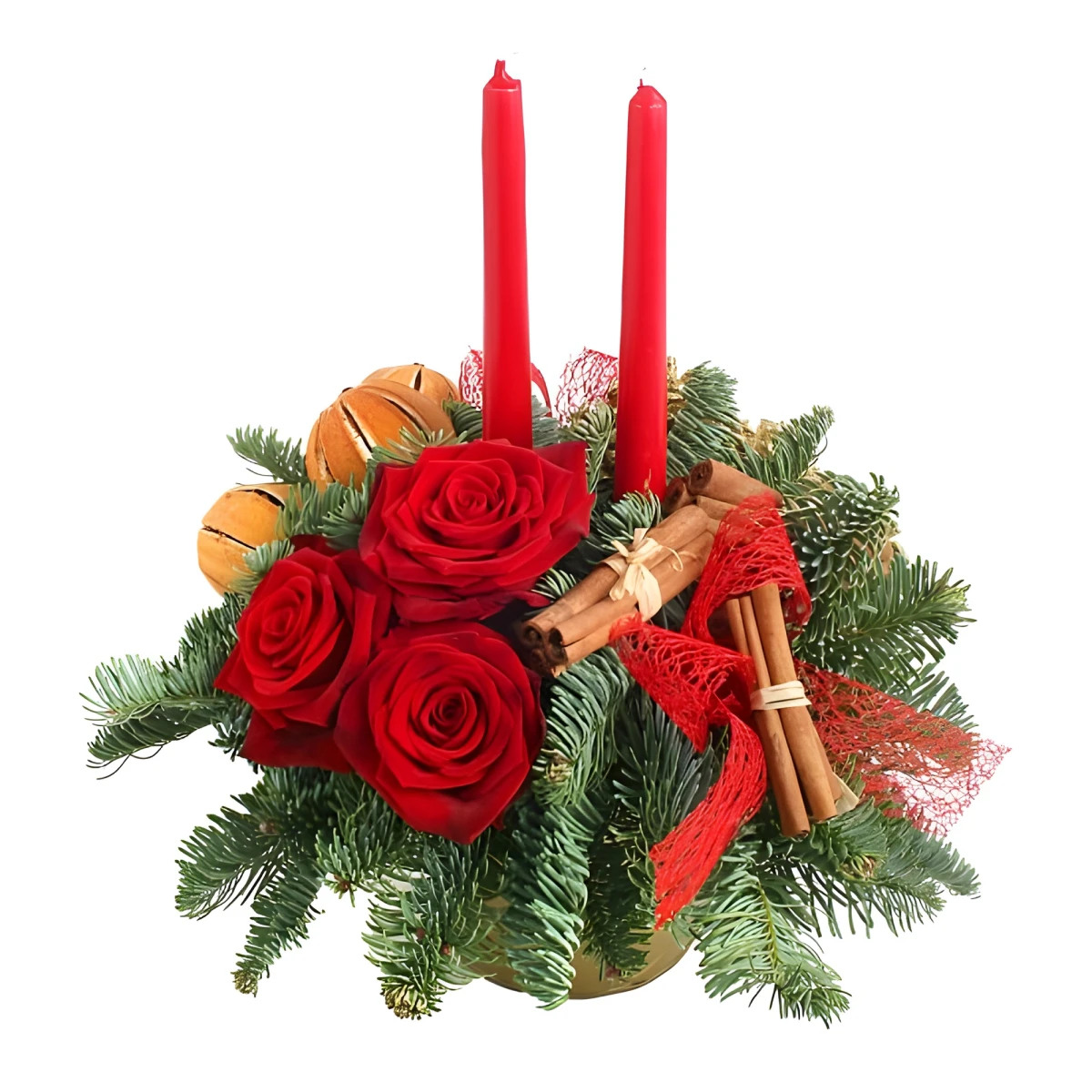 Christmas flower centerpiece.