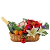 Christmas gift basket with Poinssetia