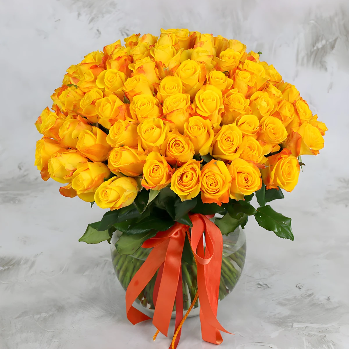 Send a bouquet of 101 yellow roses