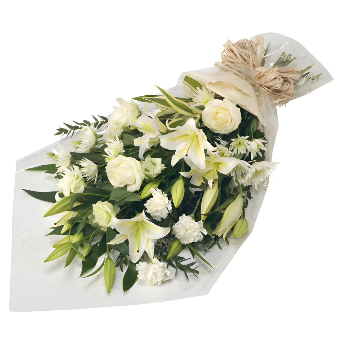 A bouquet of white flowers for funeral