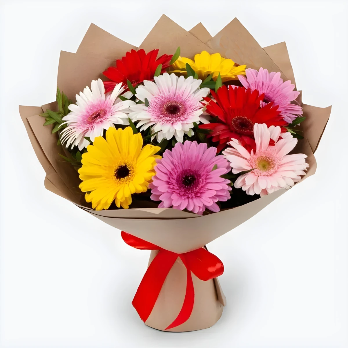 Online order for a bouquet of gerberas.