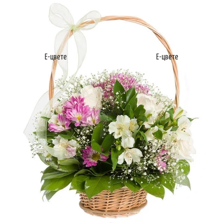 Send a basket with various flowers - Magic