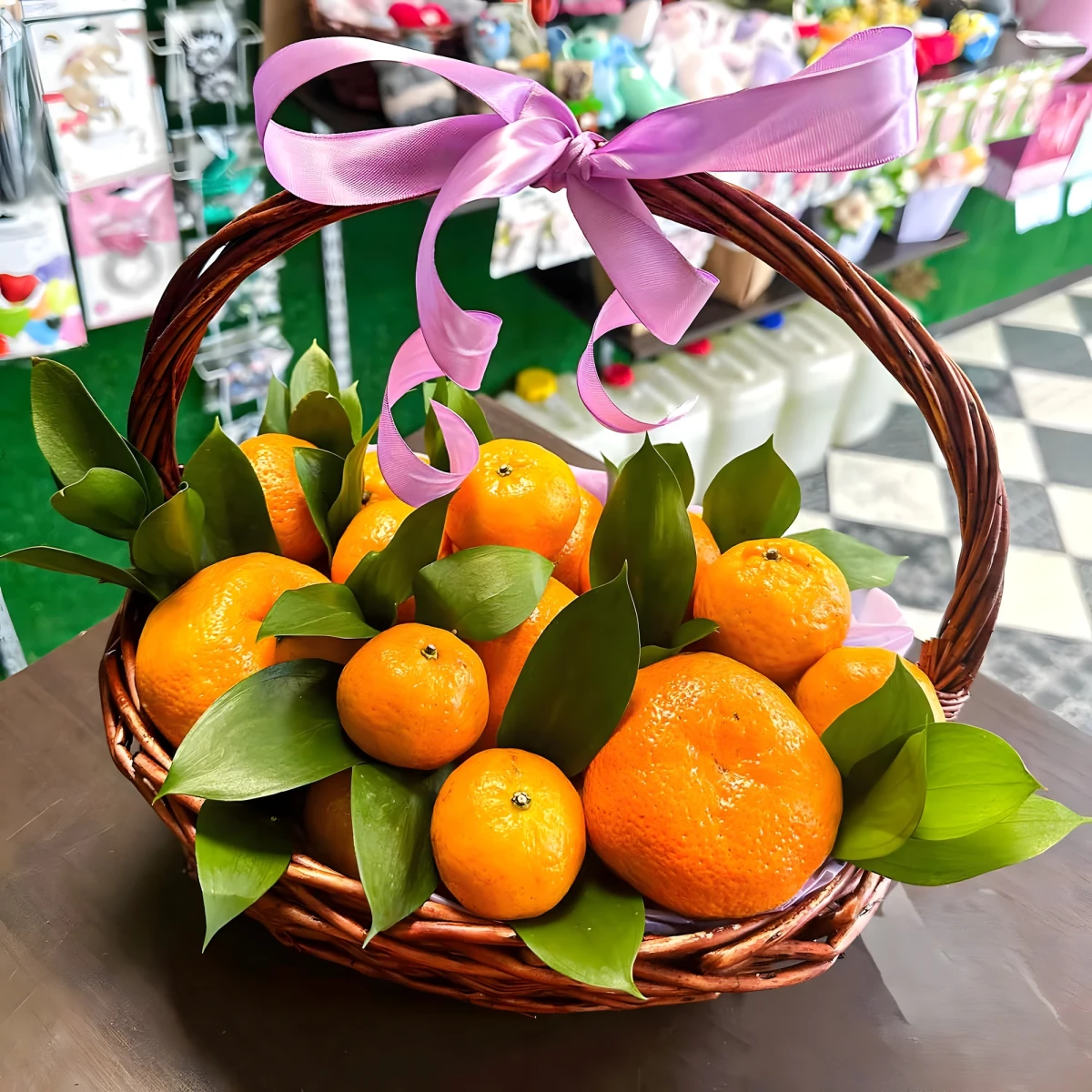 A basket with tangerines - online order and delivery