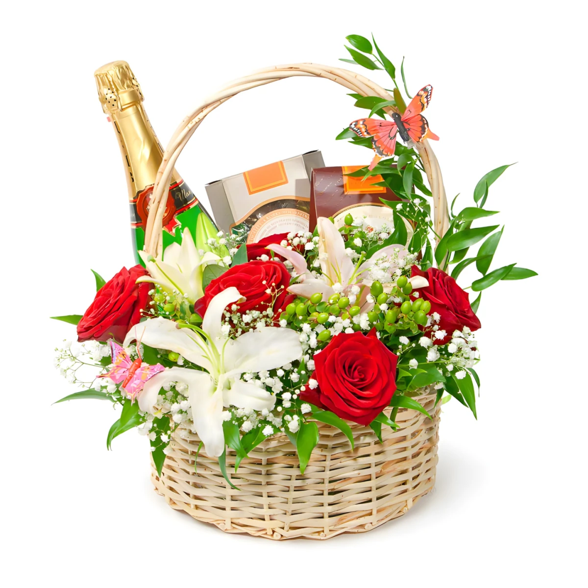 Send original basket with flowers and gifts