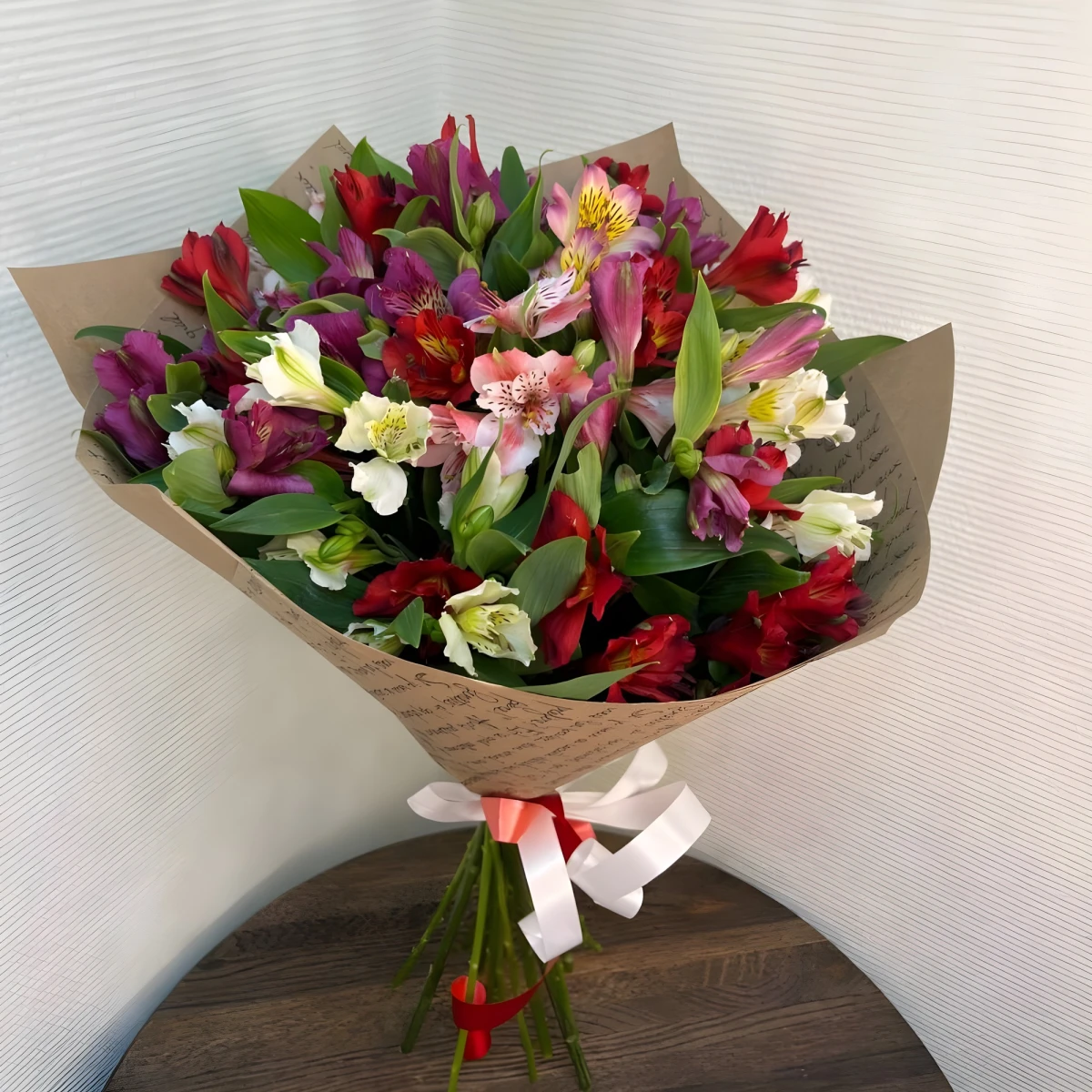 Send a bouquet of pink alstroemerias.