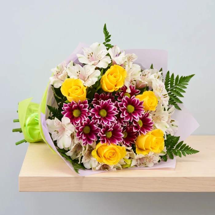 Beautiful bouquet of various flowers.