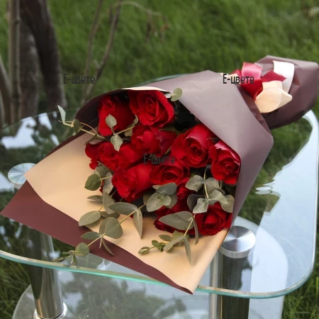 Red roses bouquet Evening