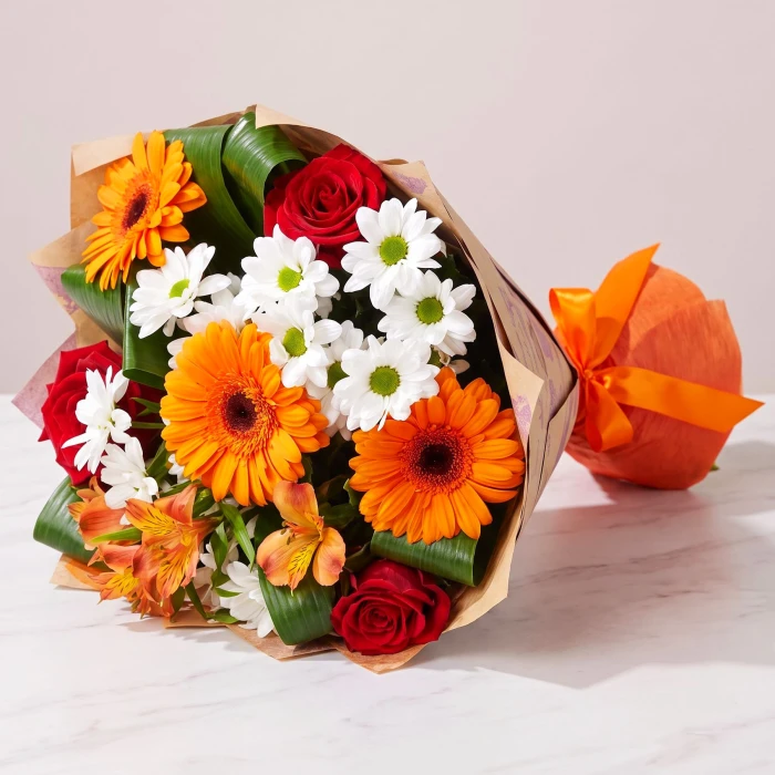 Autumn Bouquet with Roses, Gerberas & Chrysanthemums