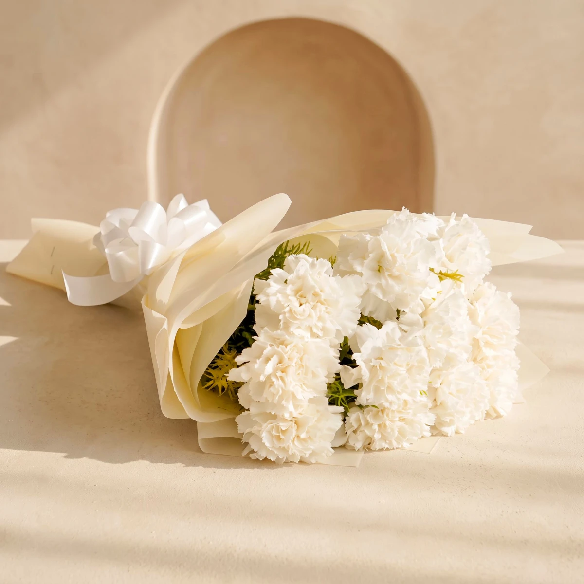 16 White Carnations for Condolences with Delivery