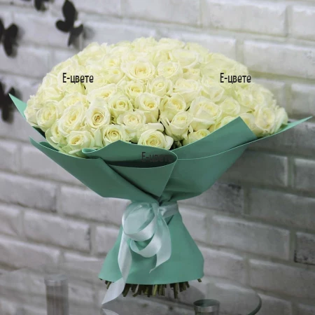 Send bouquets  for St. Valentine's day - 101 white roses