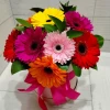 Multicolored gerberas in a box