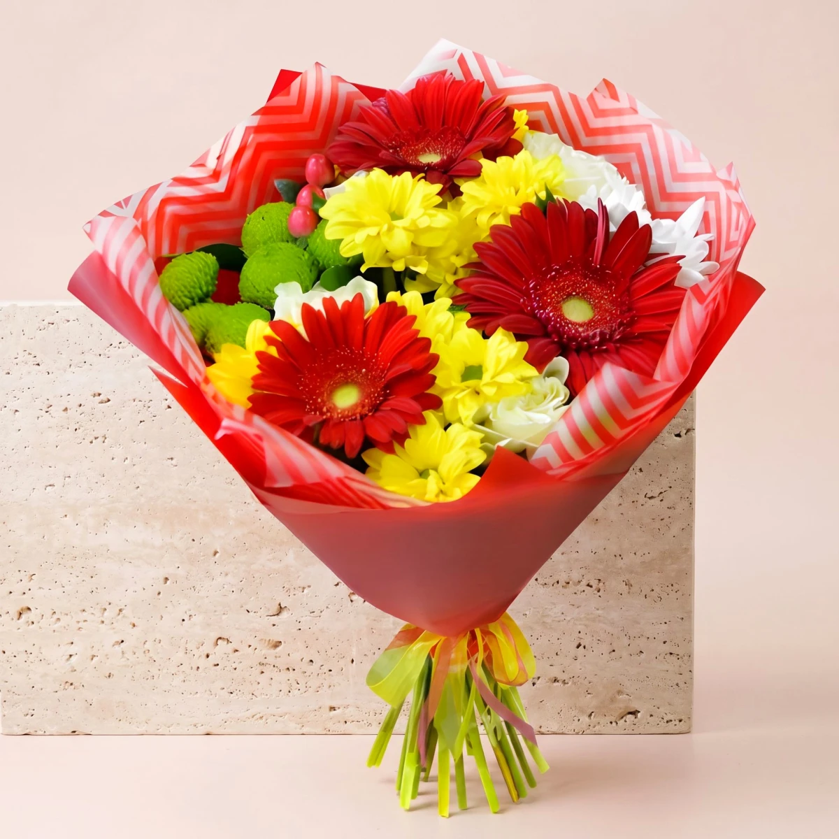Bouquet of gerberas and chrysanthemums for March 8