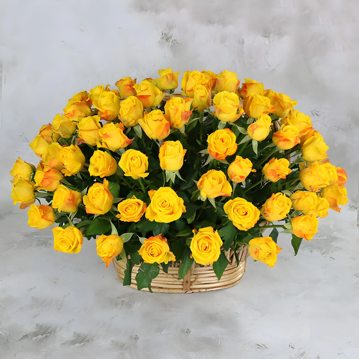 Send to Bulgaria a basket with 101 yellow roses