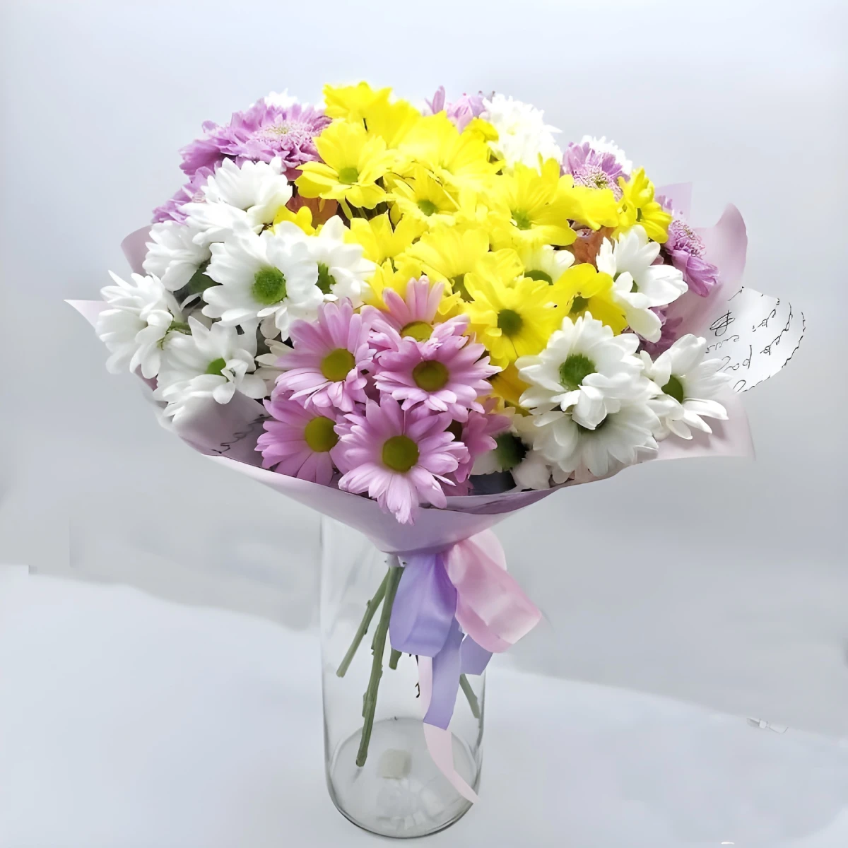 Bouquet of chrysanthemums in different colors