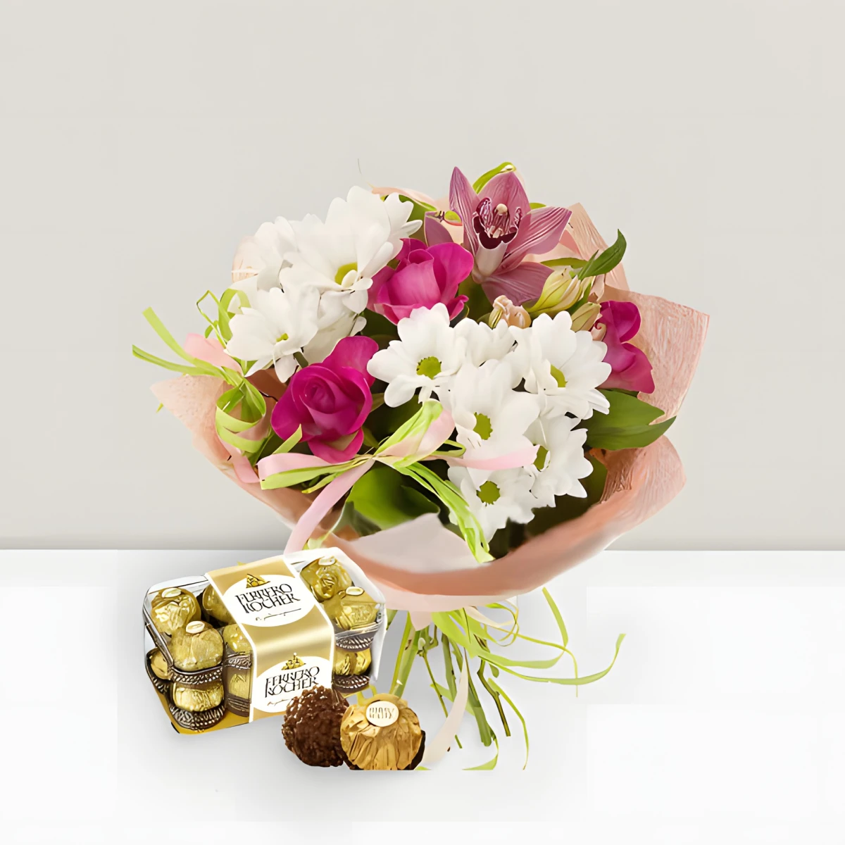Send to Bulgaria bouquet and Ferrero Rocher